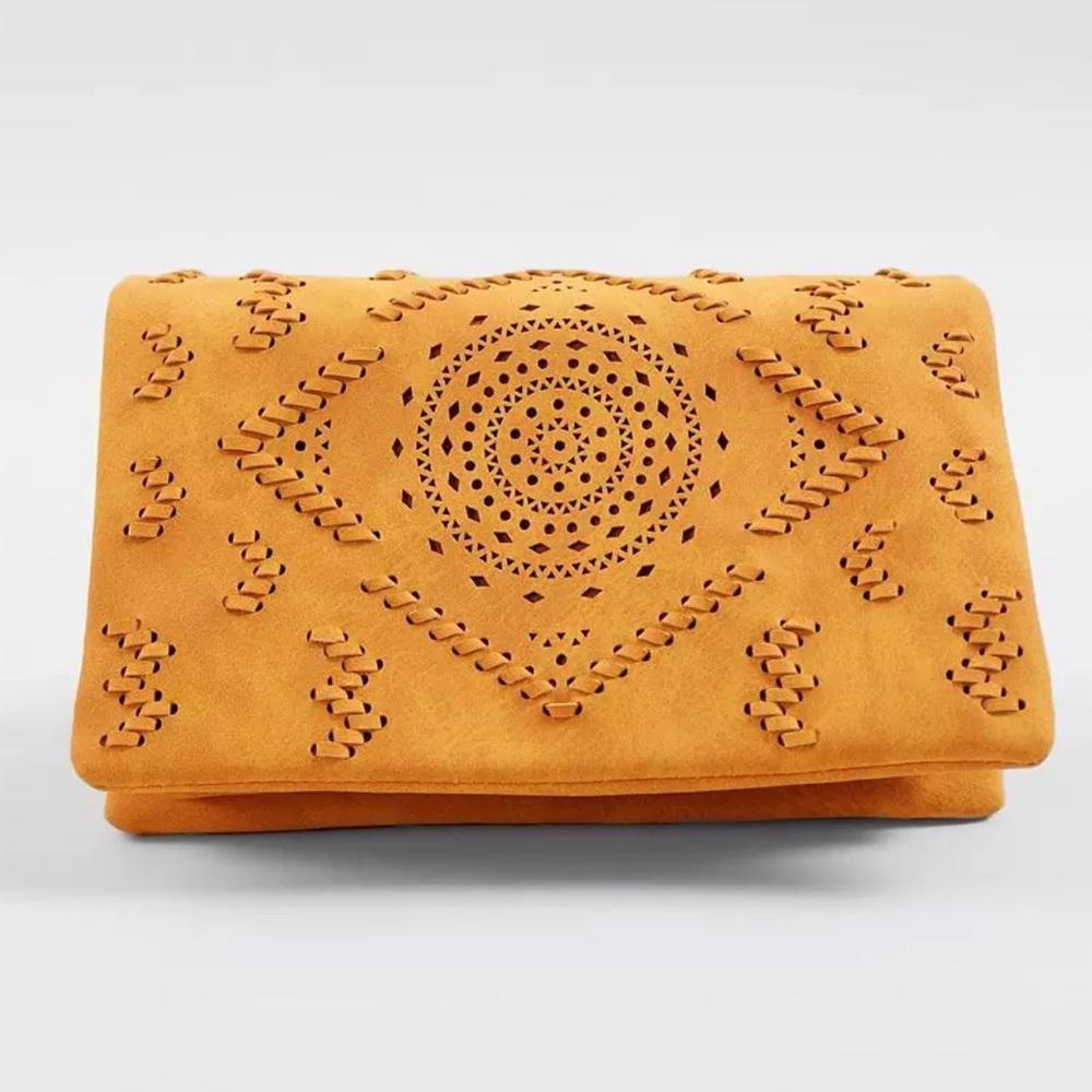 Street Level Mustard Embroidered Crossbody Bag - Picture 9 of 14